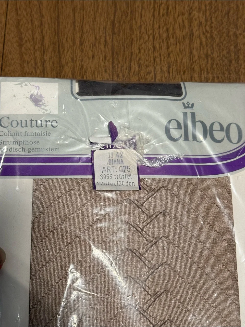 Vintage Elbeo Couture Textured Pantyhose Size S/M New